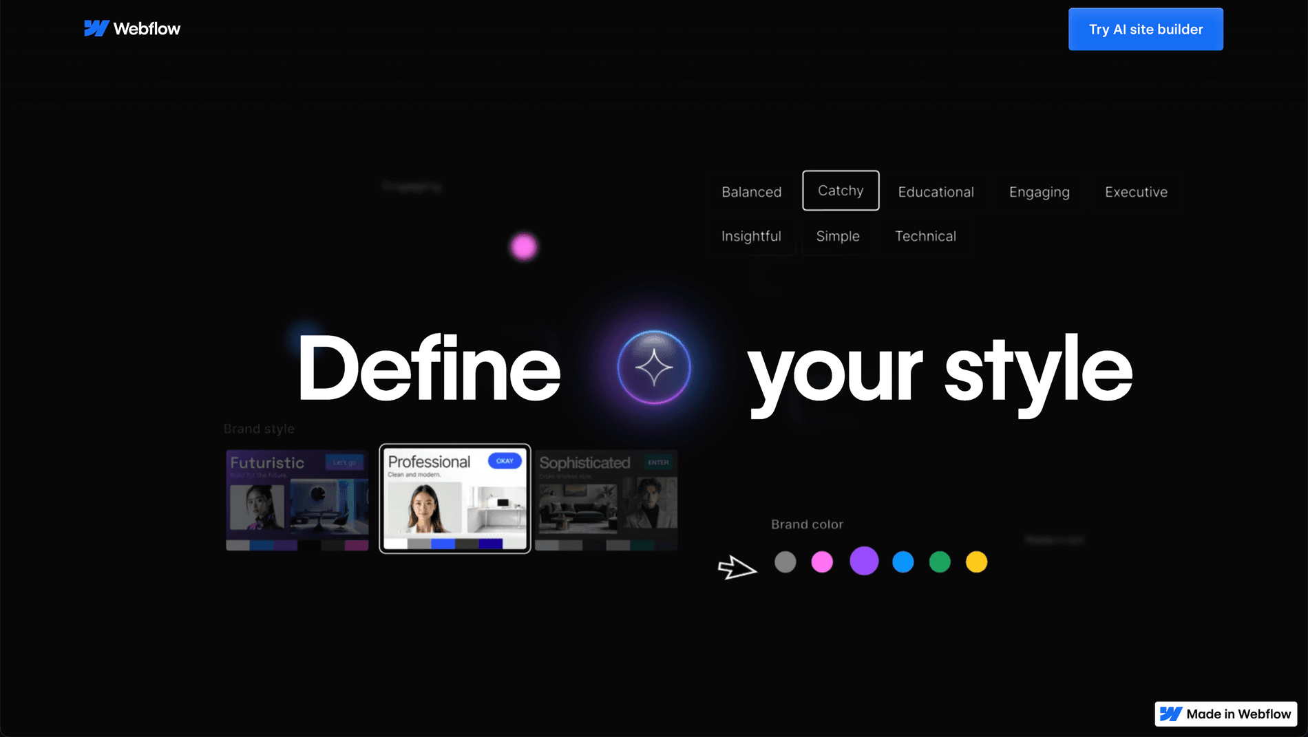 Présentation et utilisation de l’outil AI Site Builder de Webflow