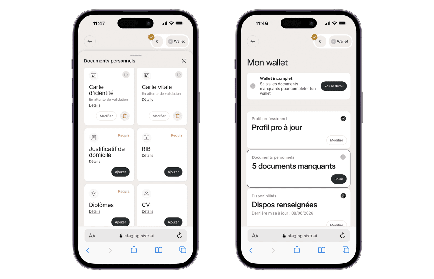 Gestion des documents sur l'application Sistr