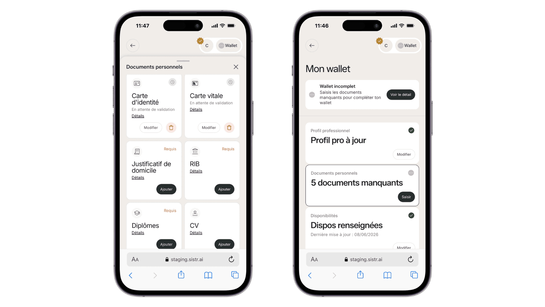 Gestion des documents sur l'application Sistr
