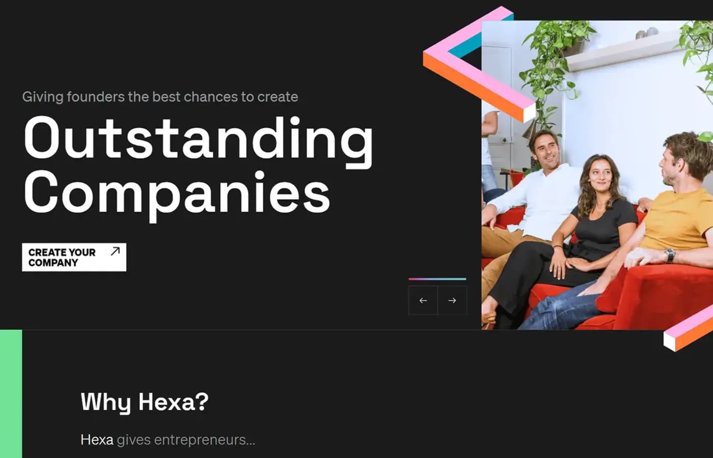 Site Hexa conçu par Scroll
