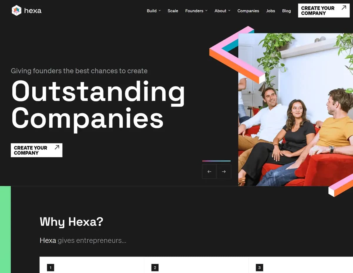 Site Hexa conçu par Scroll