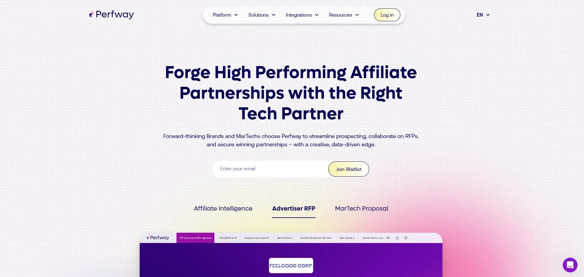 Site Perfway conçu par Scroll